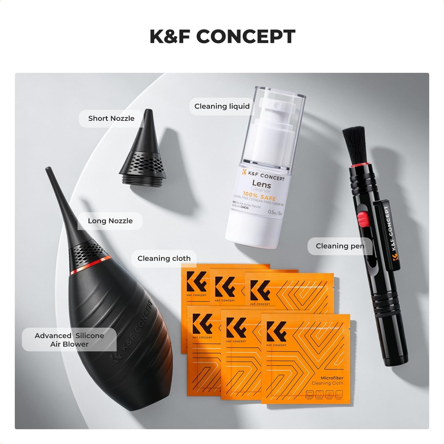 10-in-1 Camera Cleaning Kit with Air Blower, Lens Pen and Lens Cleaner, detail view