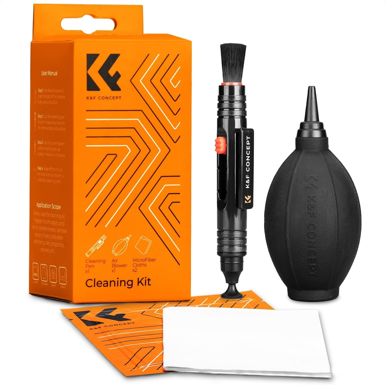 4-in-1 Camera Lens Cleaning Kit with Blower, Lens Pen and Microfiber Cloths