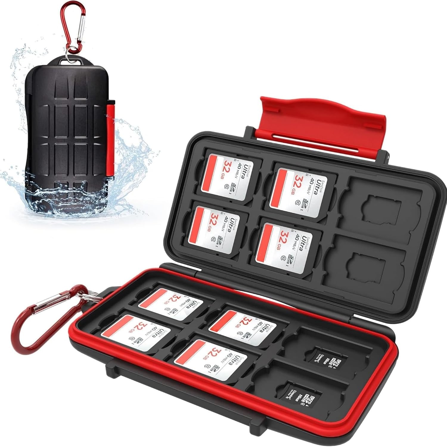 24-Slot SD and Micro SD Memory Card Case