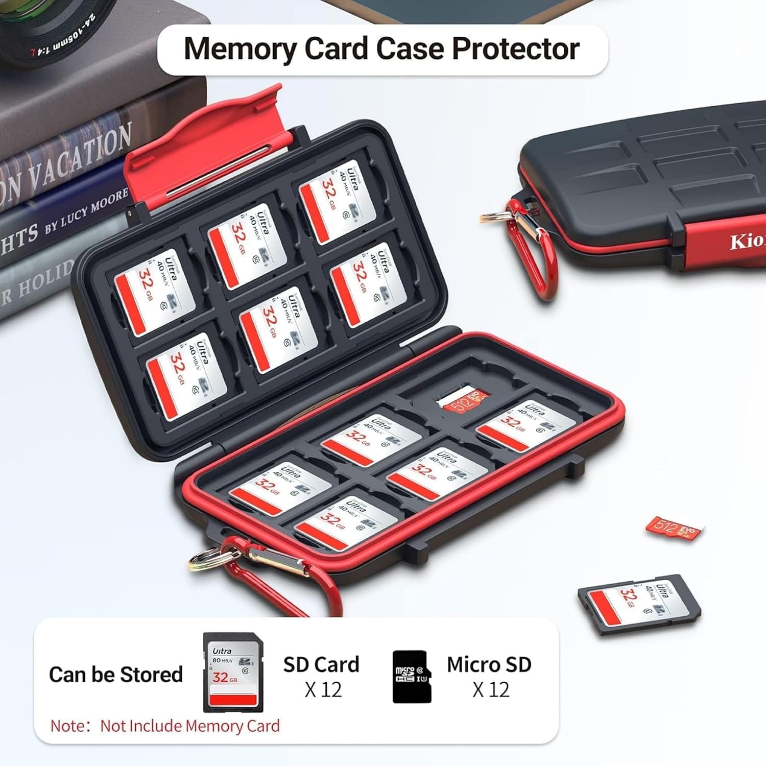 24-Slot SD and Micro SD Memory Card Case