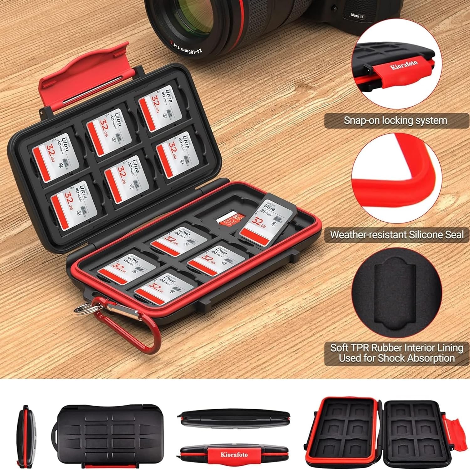 24-Slot SD and Micro SD Memory Card Case