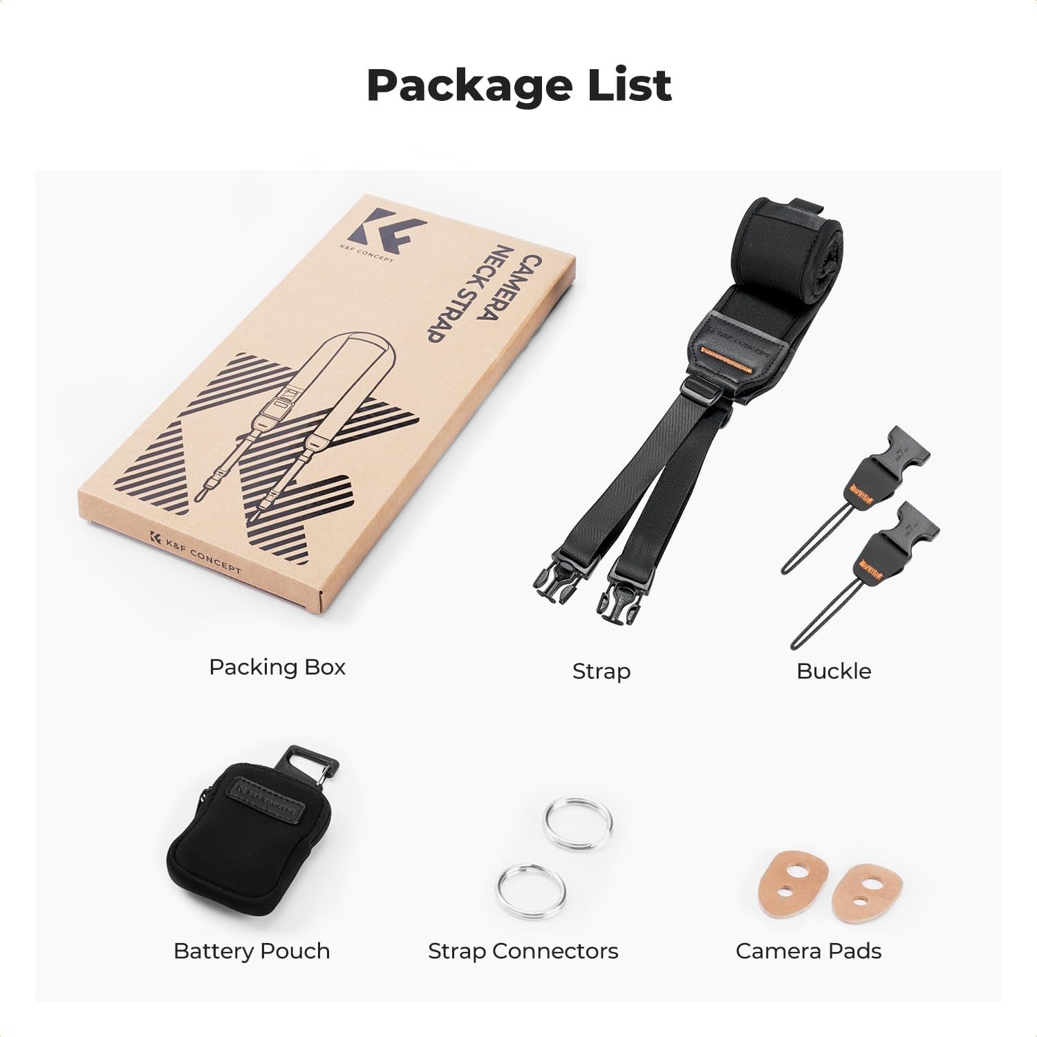 Wide Neoprene Camera Strap with Zip Pocket