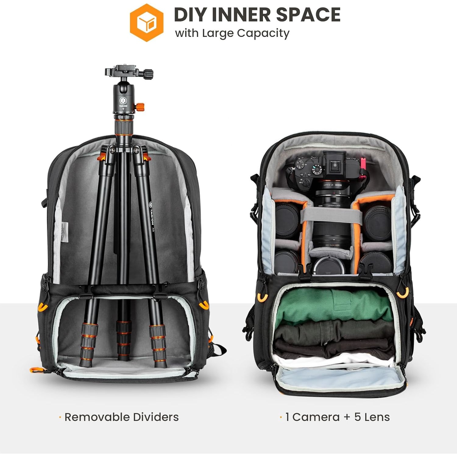15L Camera Backpack with Side Access and Rain Cover
