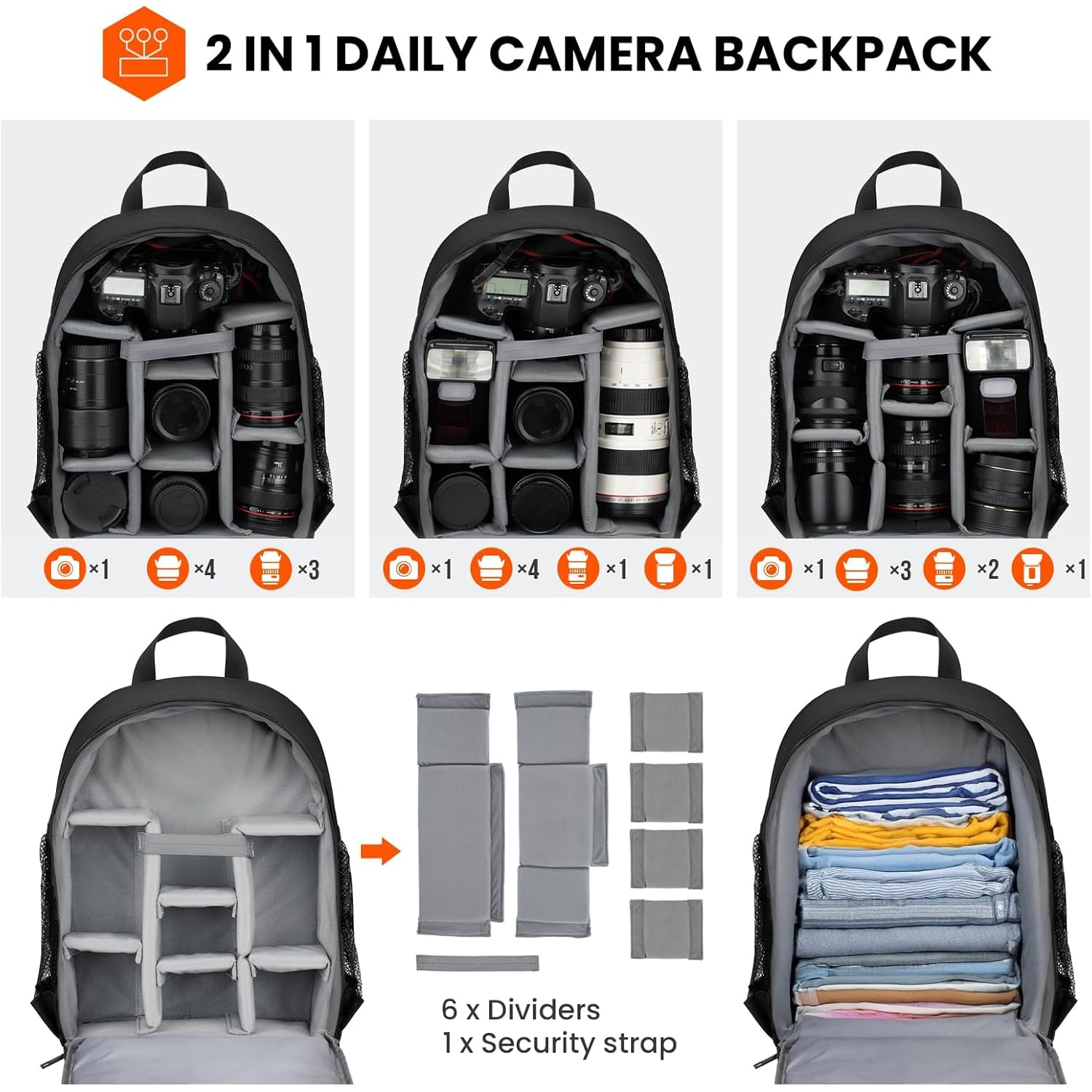Small Camera Backpack with Rain Cover: image 3