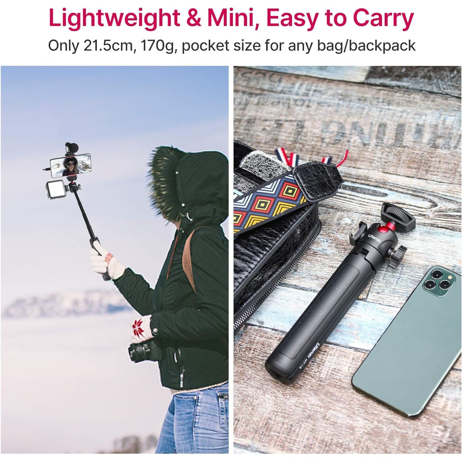 Mini Extendable Tripod with 360 Ball Head and Cold Shoe: image 6