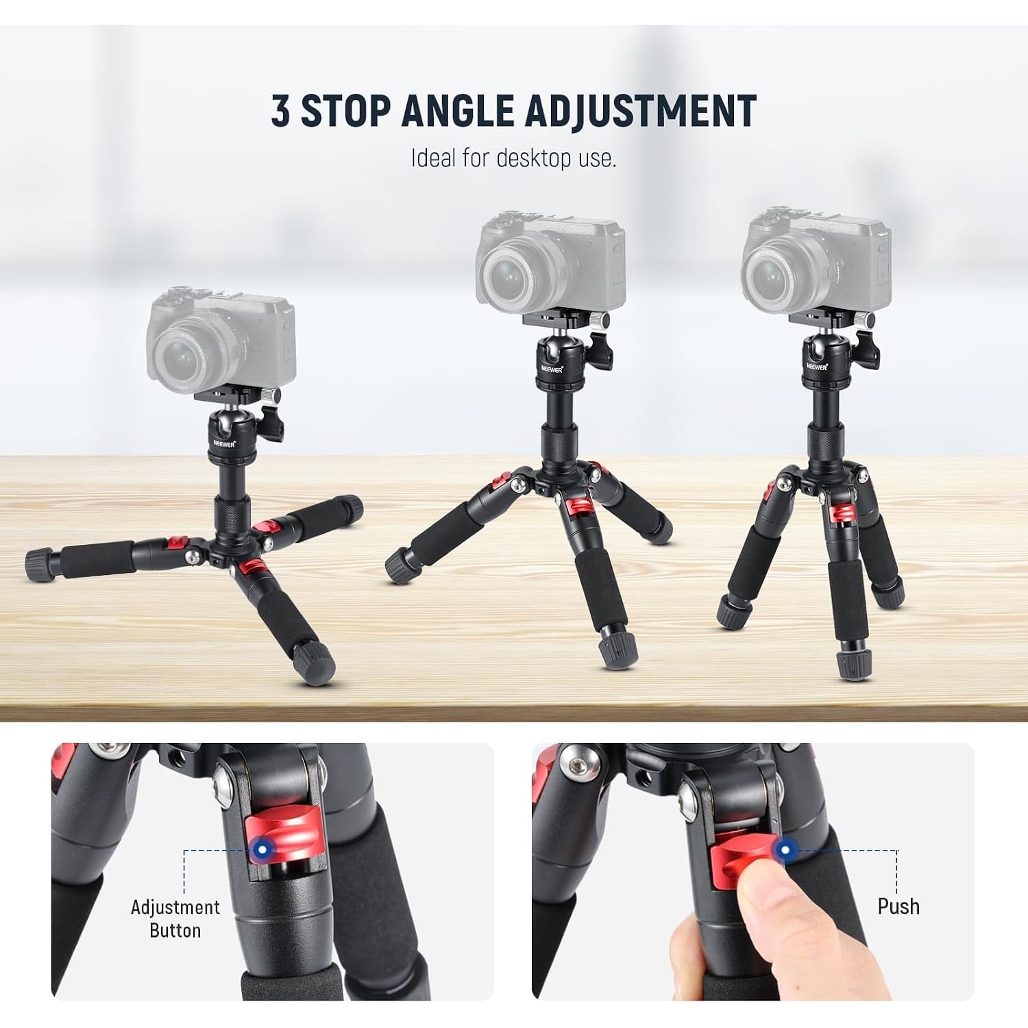 Mini Tabletop Tripod, 20 Inch Adjustable Desktop Camera Stand: image 5