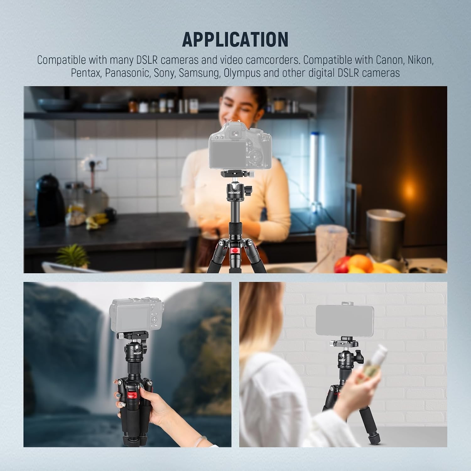 Mini Tabletop Tripod, 20 Inch Adjustable Desktop Camera Stand: image 8