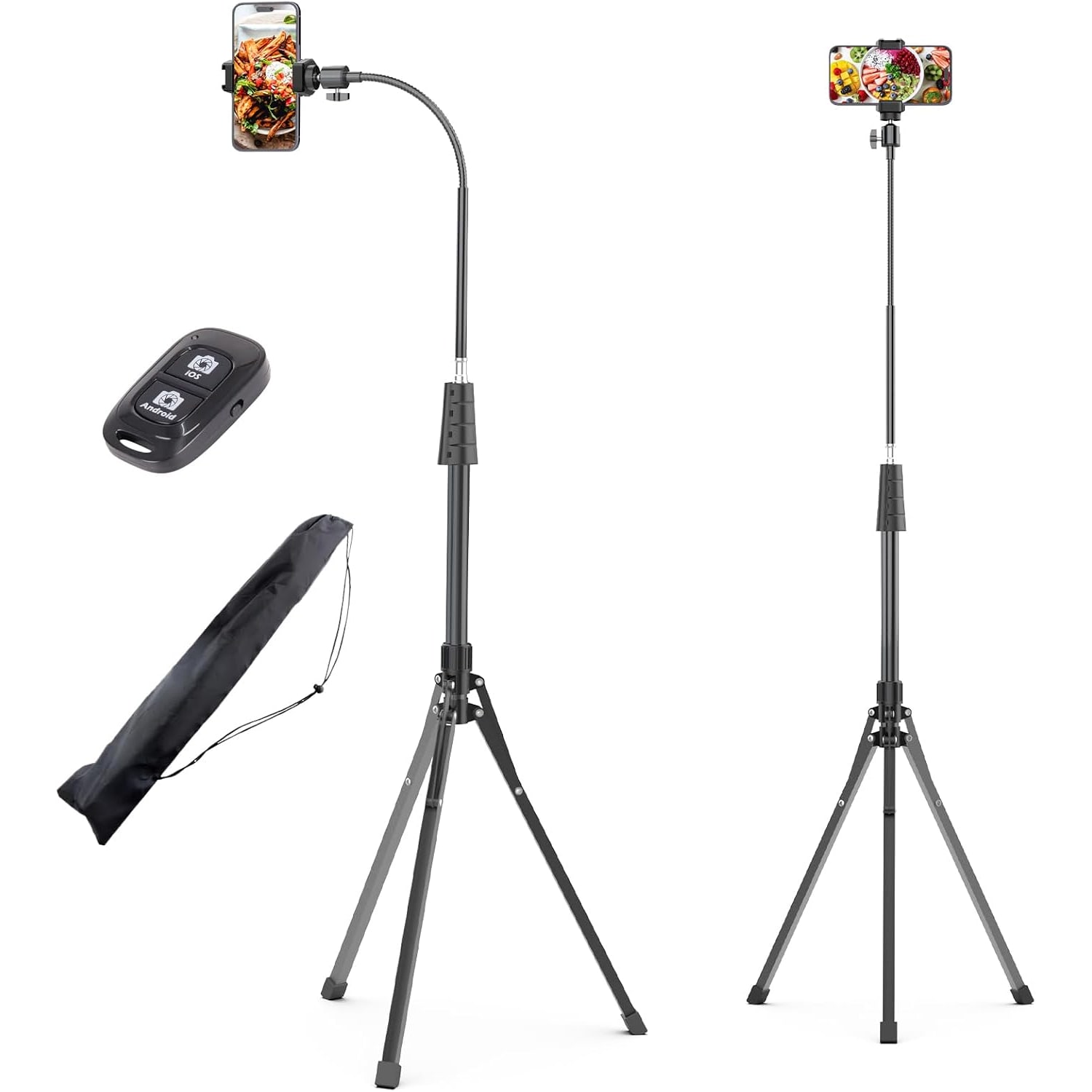 Overhead Phone Tripod with 16.5-Inch Flexible Gooseneck