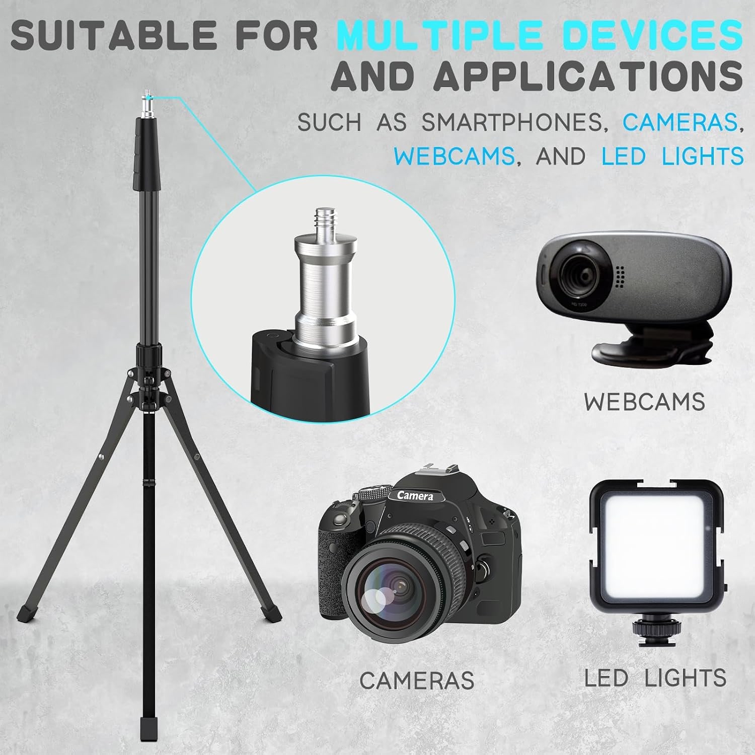 Overhead Phone Tripod with 16.5-Inch Flexible Gooseneck