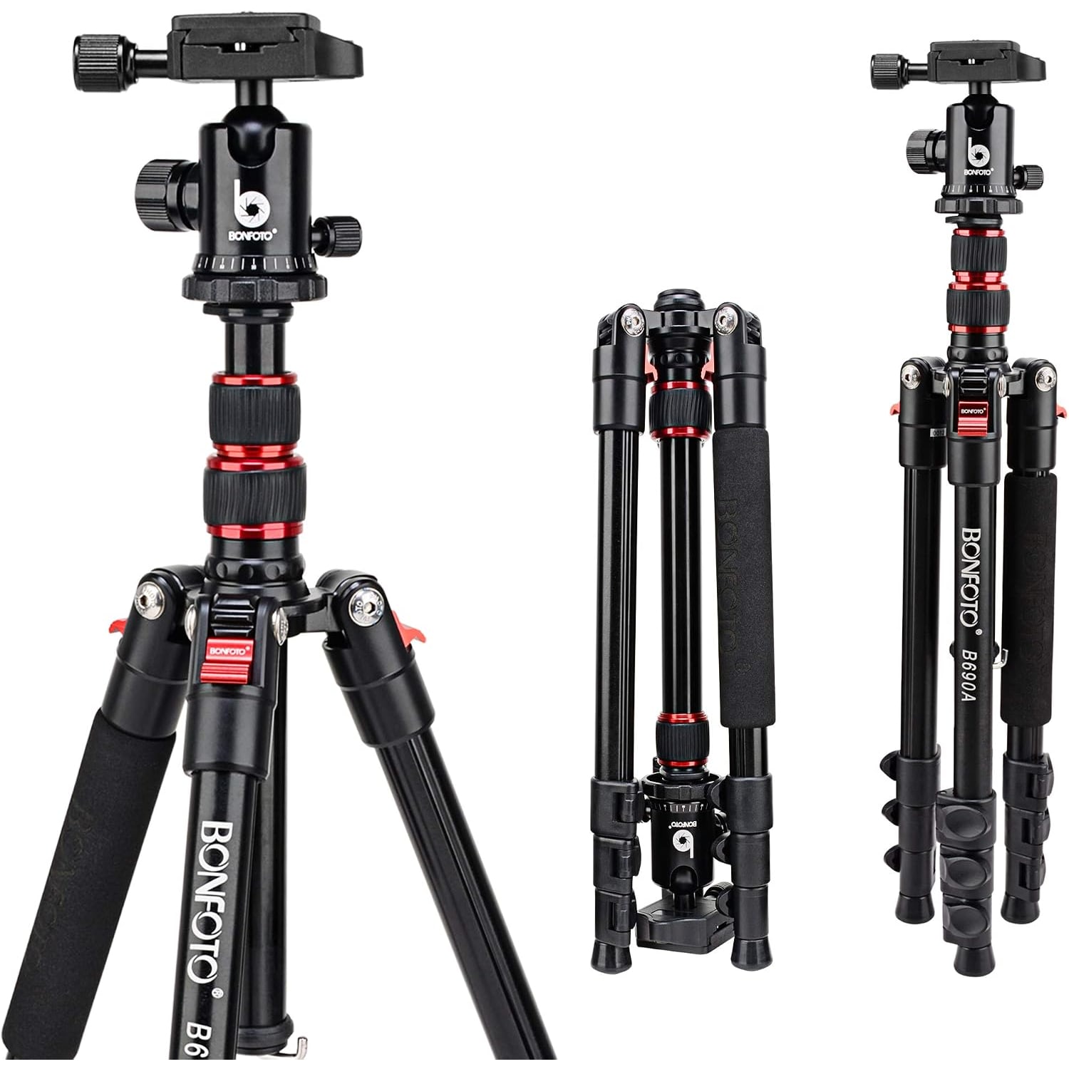 Travel Camera Tripod with Aluminum Legs and Ball Head