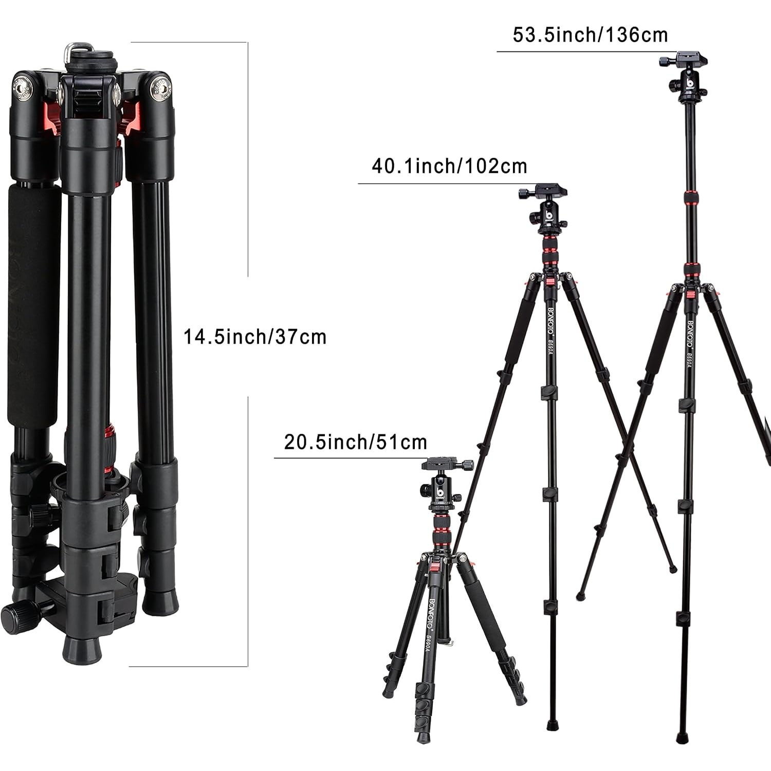 Travel Camera Tripod with Aluminum Legs and Ball Head: image 7