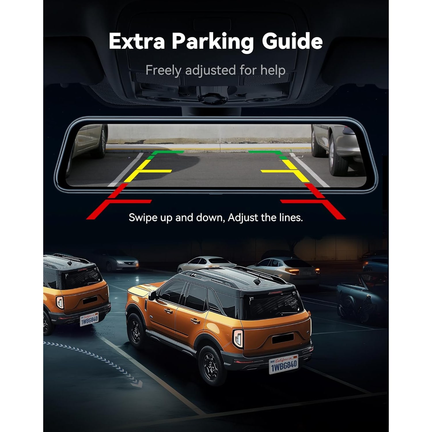 4K Mirror Dash Cam with 12-Inch Touch Screen and Rear Camera: image 7