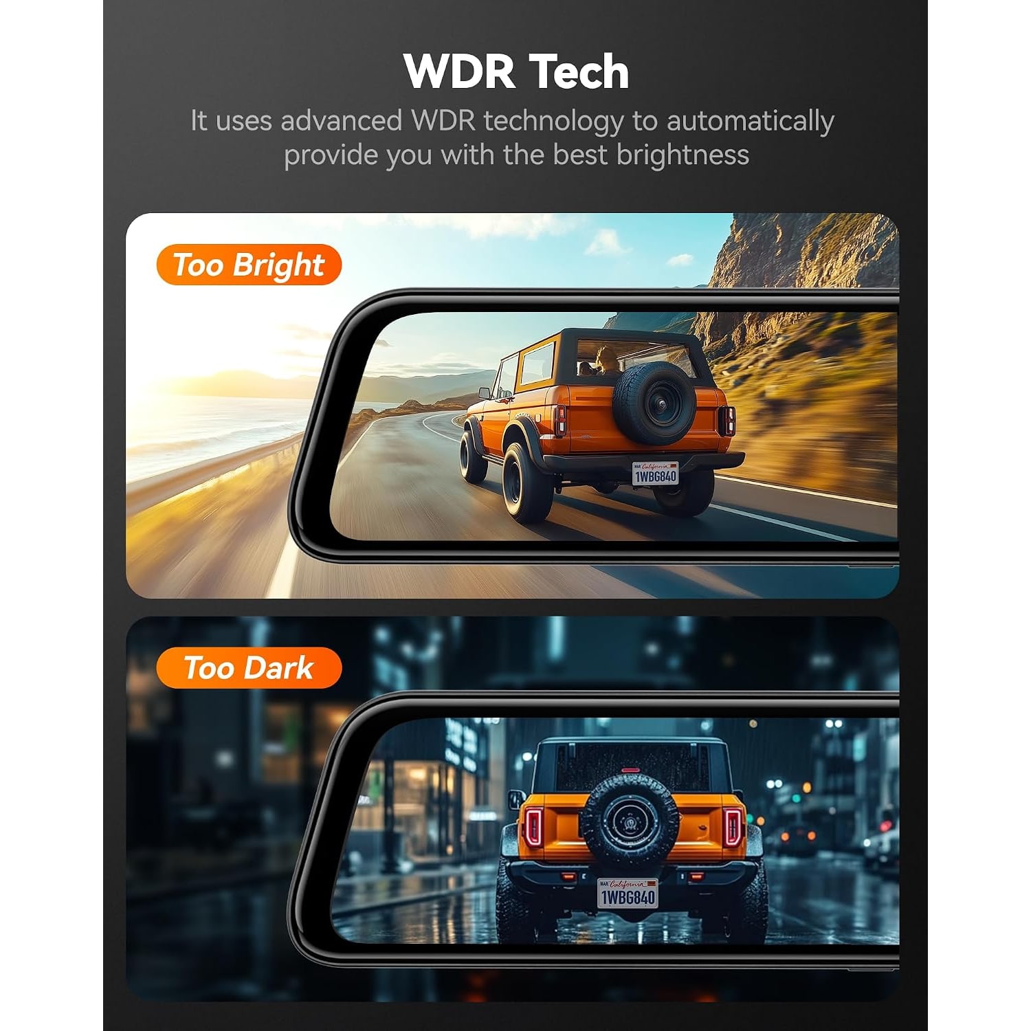 4K Mirror Dash Cam with 12-Inch Touch Screen and Rear Camera: image 10