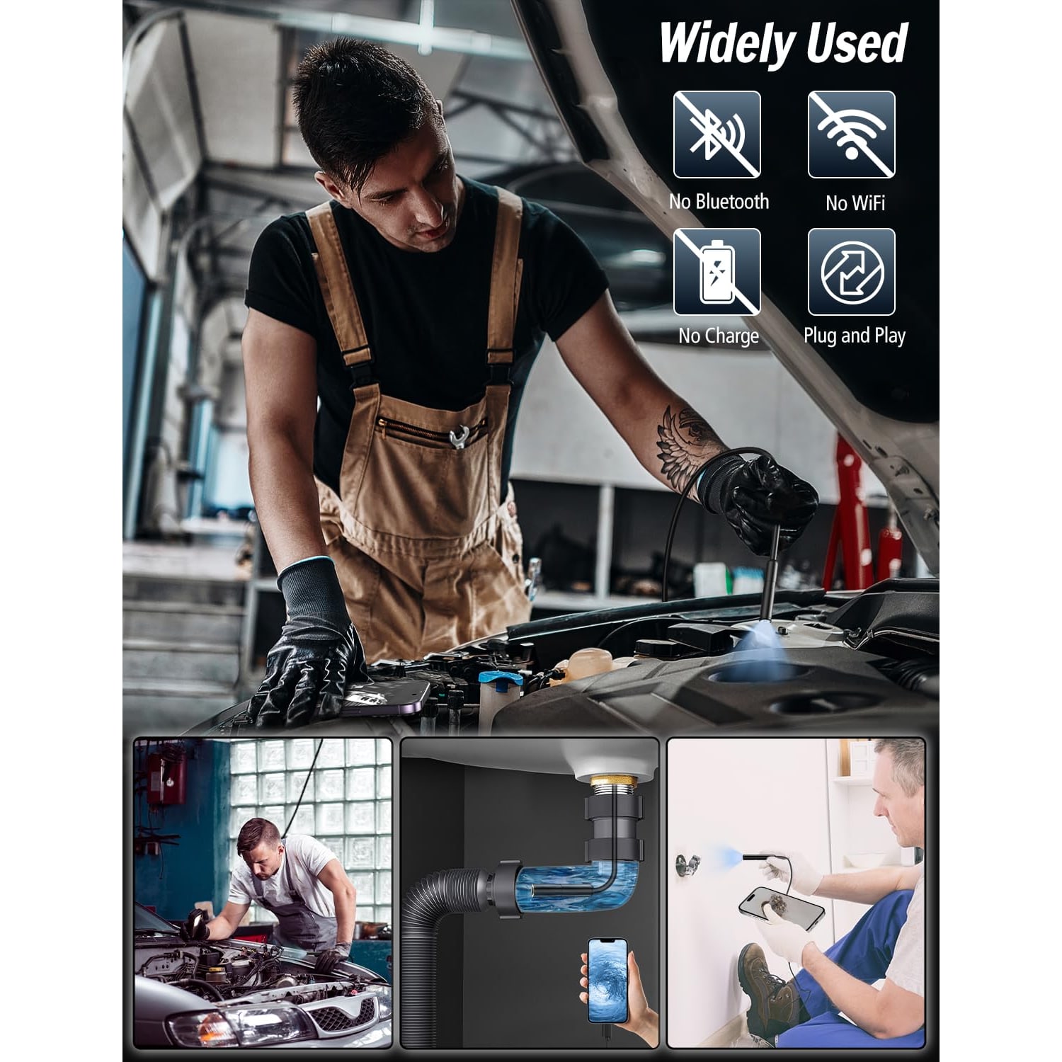 1920P Endoscope Inspection Camera with 16.4ft Semi-Rigid Probe: image 7