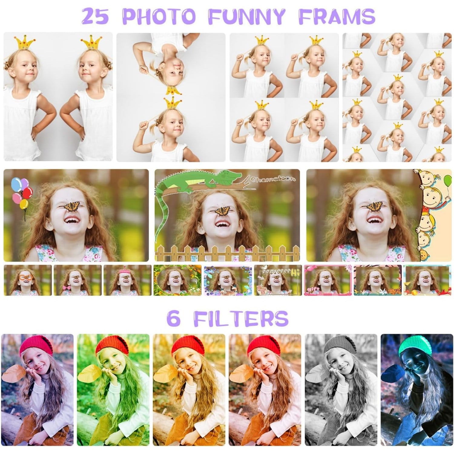 Kids Camera with 180° Flip Lens and 2.4" IPS Screen