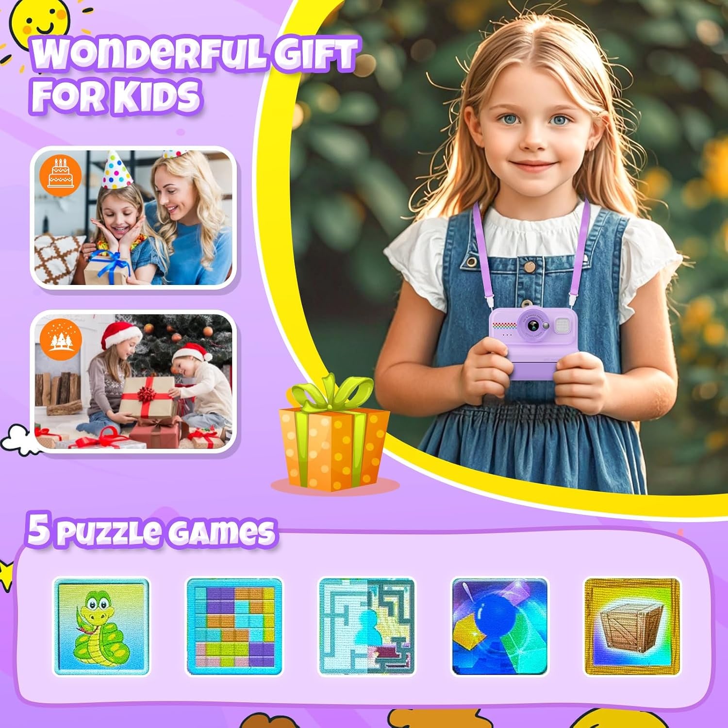 Kids Instant Print Camera with 32GB Card