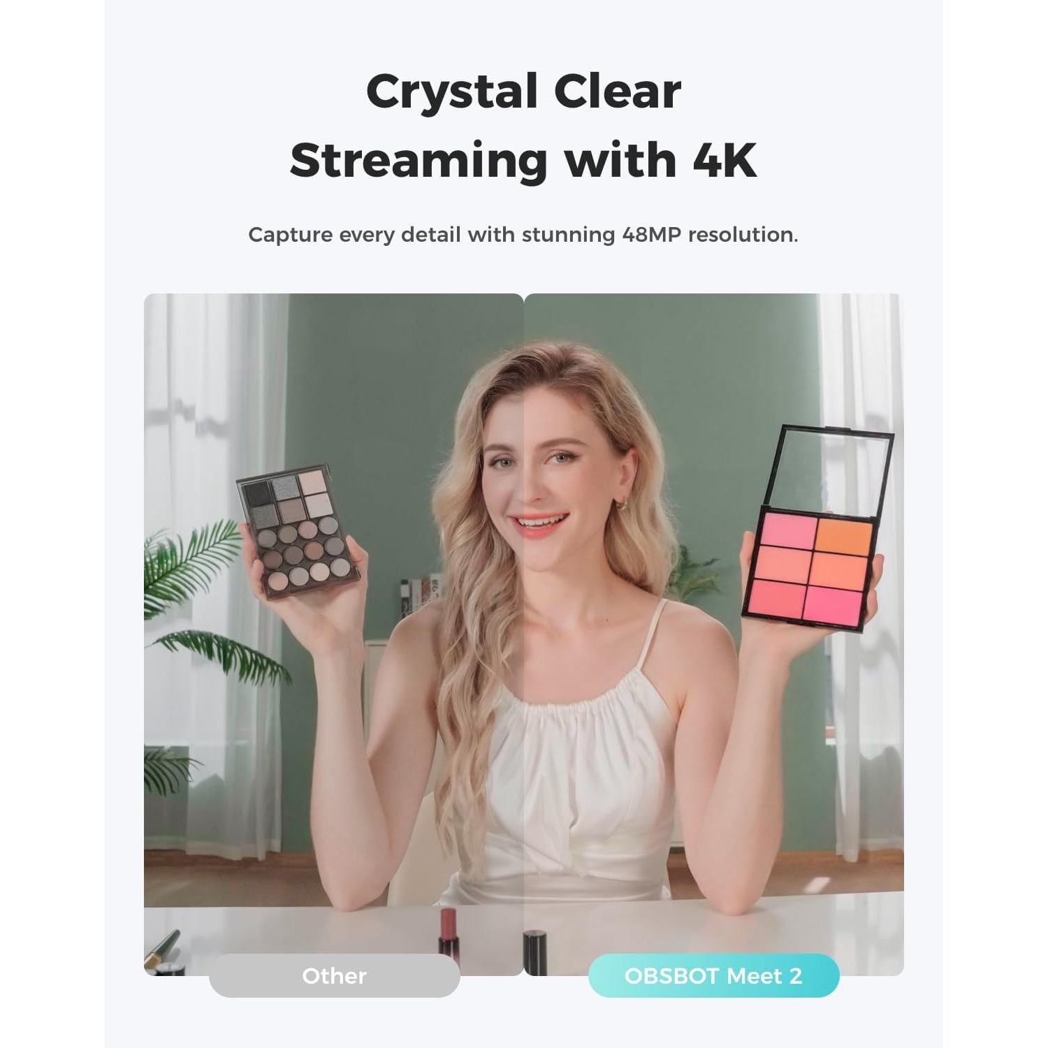 Compact 4K Webcam with AI Framing