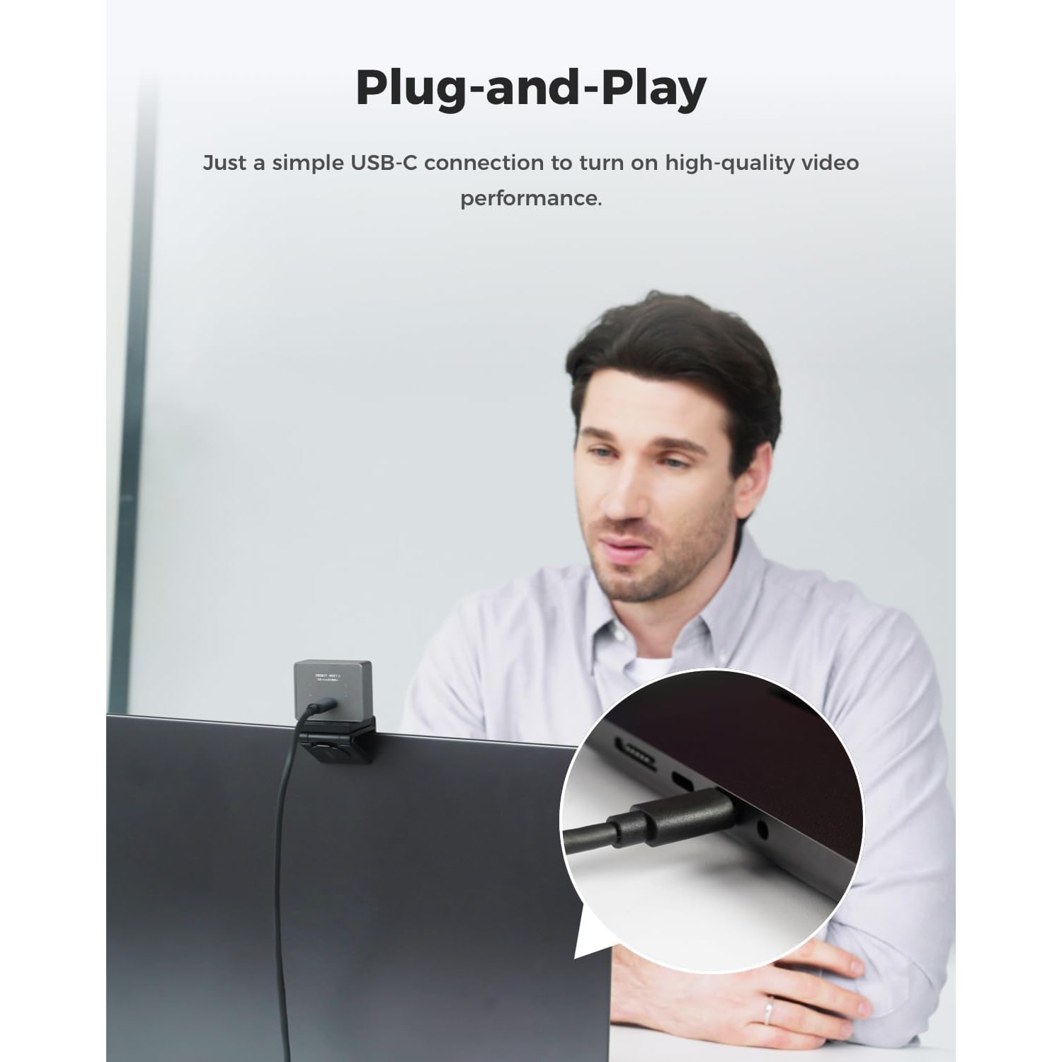 Compact 4K Webcam with AI Framing